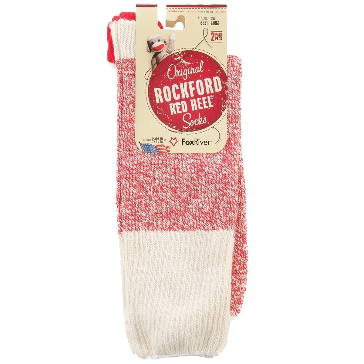 Red Heel Monkey Socks 2pr/pkg  Size Large Red