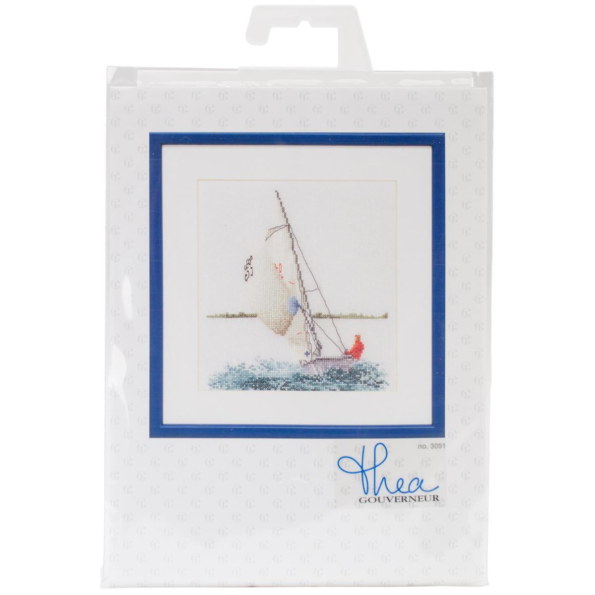 Sailing On Aida Counted Cross Stitch Kit  6 1/4 X6 3/4 18 Count