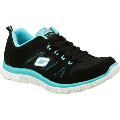 Womens Skechers Flex Appeal Adaptable Black/Blue   16345460