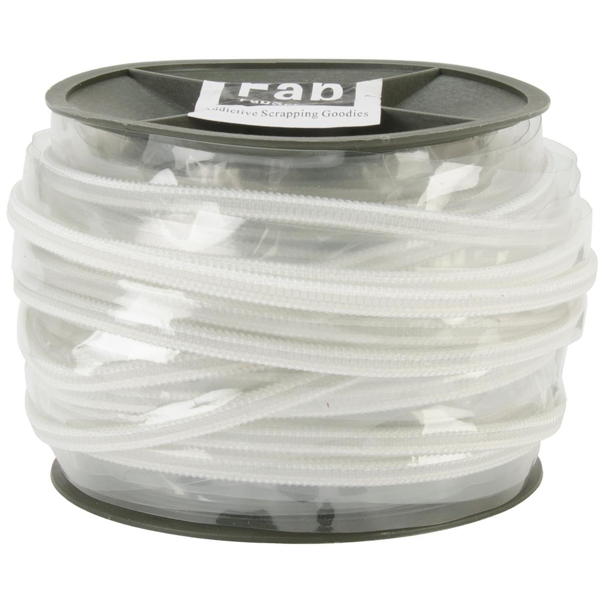 Plastic Zip Trim 20m  White