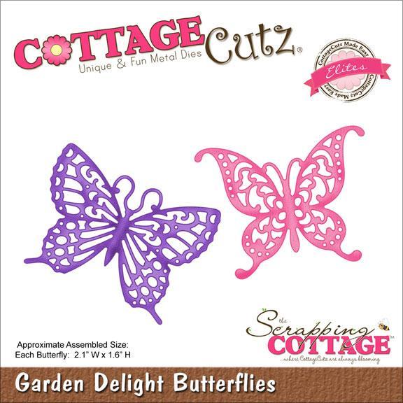 Cottagecutz Elites Die 2.1 X1.6  Garden Delight Butterflies