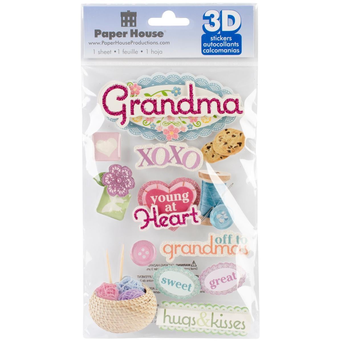Paper House 3 d Sticker  Grandma