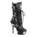 Women's Demonia Muerto 1026 Black Polyurethane/Pewter Chrome