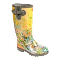 Women's Yellow Gold Mid-calf Rubber Rain Boots - 16145612 - Overstock ...