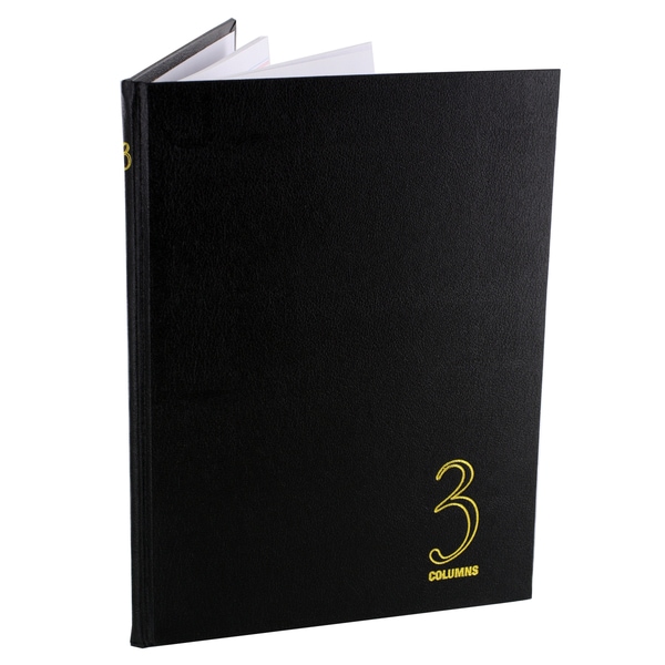 Wilson Jones 3 Column Record Account Book 30 Line 80 Page Black (Pack