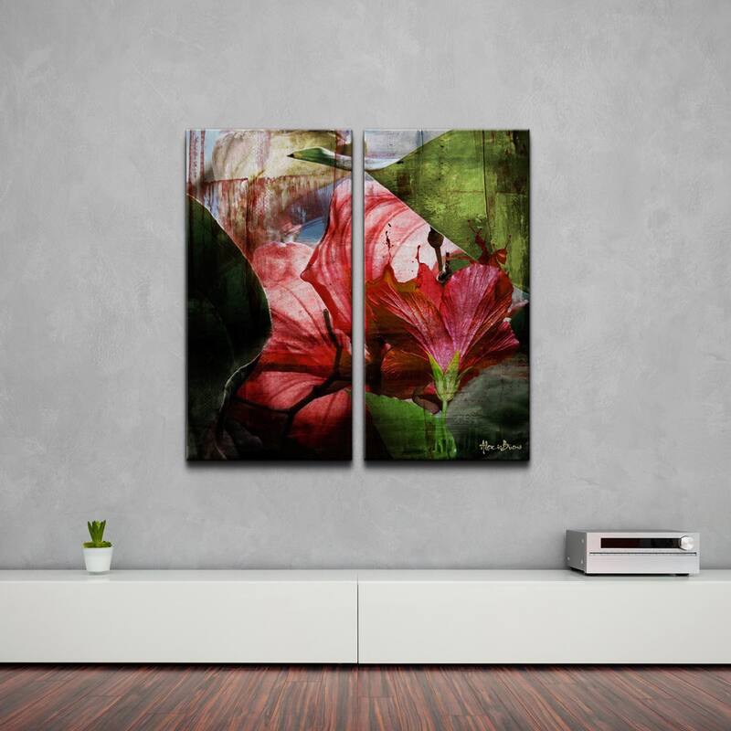 Ready2HangArt 'Hibiscus' 2-piece Oversized Abstract Canvas Wall Art