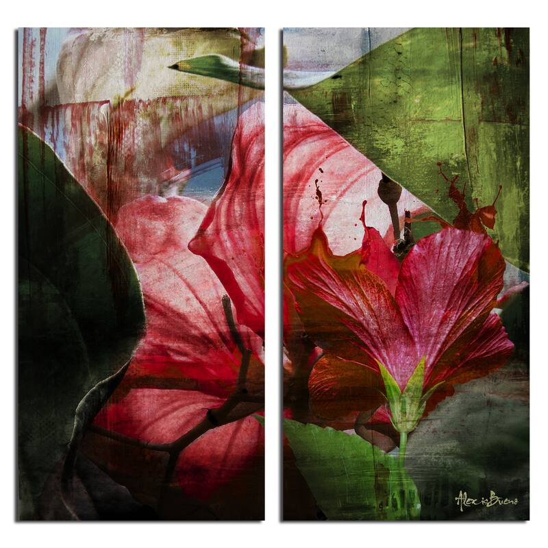 Ready2HangArt 'Hibiscus' 2-piece Oversized Abstract Canvas Wall Art