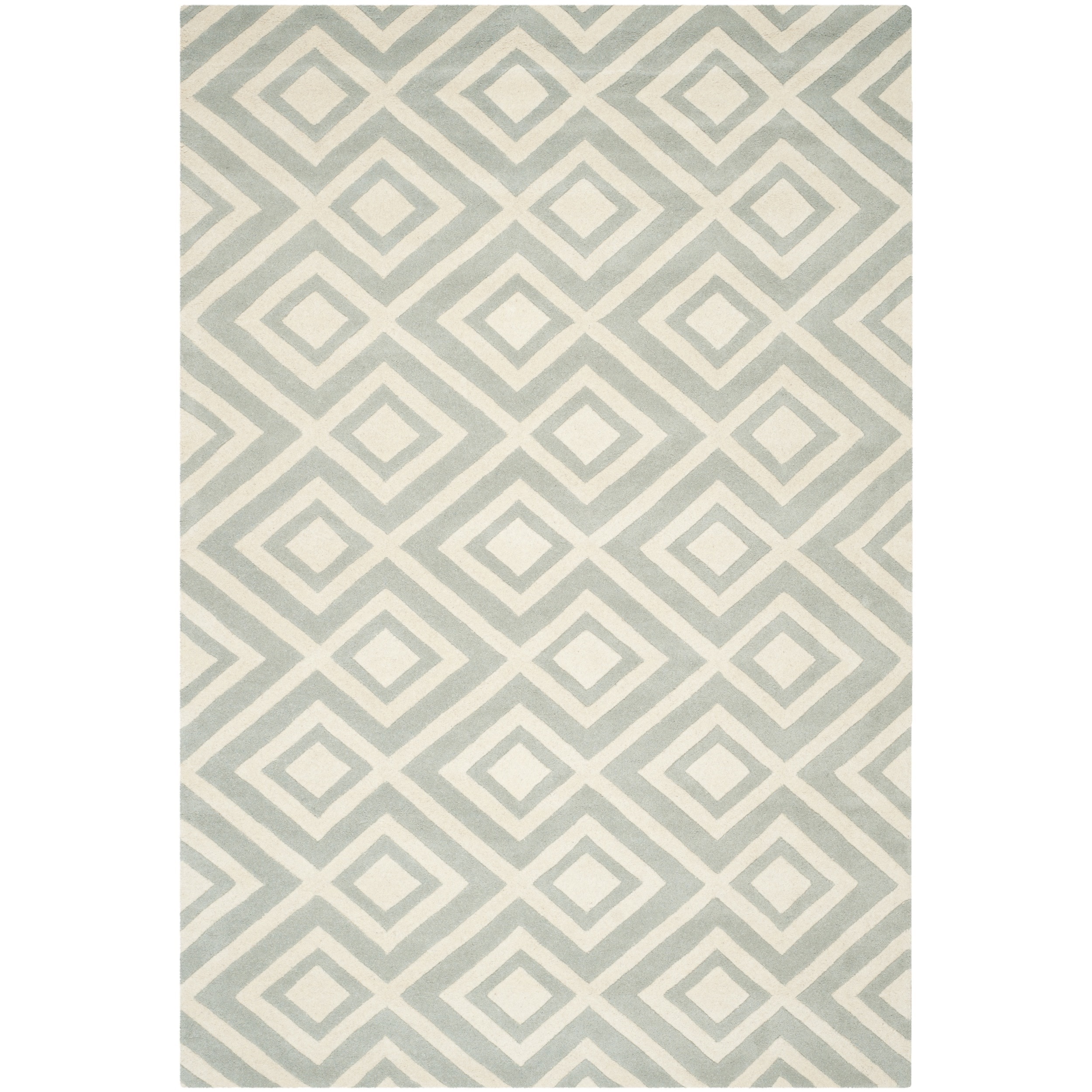 Safavieh Handmade Moroccan Chatham Rectangular Gray/ Ivory Wool Rug (4 X 6)