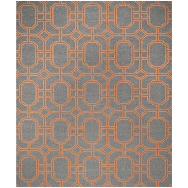 Shop Safavieh Handwoven Moroccan Reversible Dhurrie Blue/ Orange Wool
