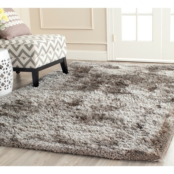 Safavieh Handmade South Beach Shag Silver Polyester Rug - 8' x 10'