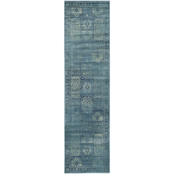 Safavieh Vintage Turquoise/ Multi Distressed Panels Silky Viscose Rug