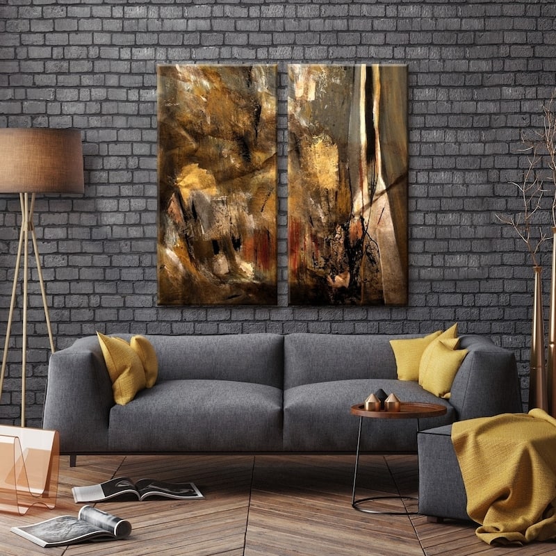 Ready2HangArt ' I' 2-Pc Rustic Abstract Canvas Art Set