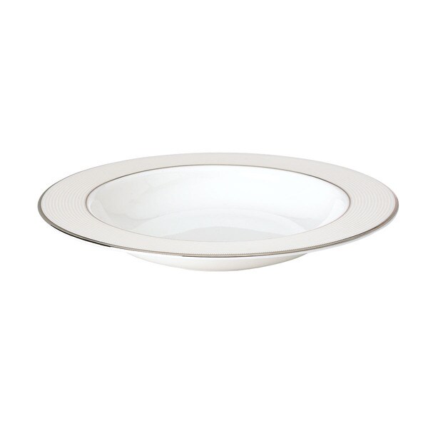 Lenox Opal Innocence Stripe Pasta/ Rim Soup Bowl