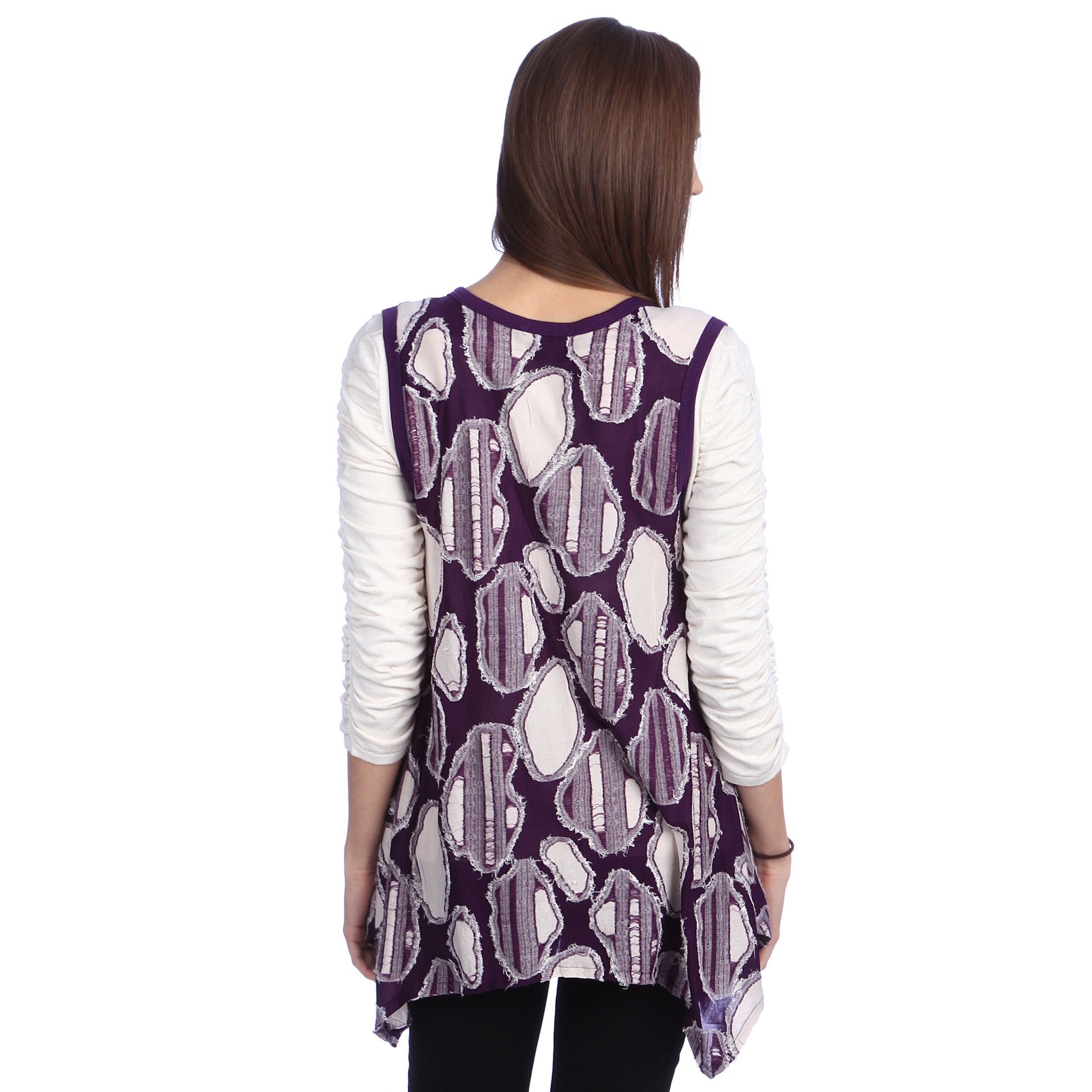 Lily Womens Velvet Printed V neck Vest