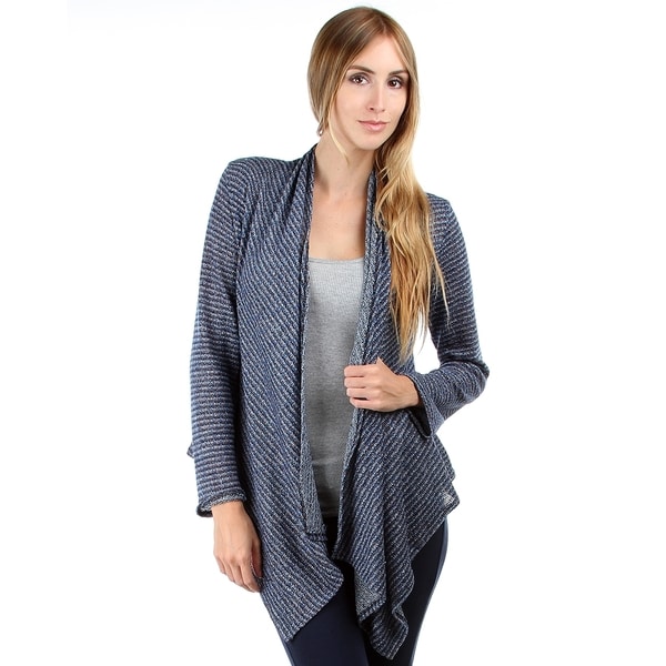 Stanzino Women's Blue Striped Long Sleeve Cardigan. Opens flyout.