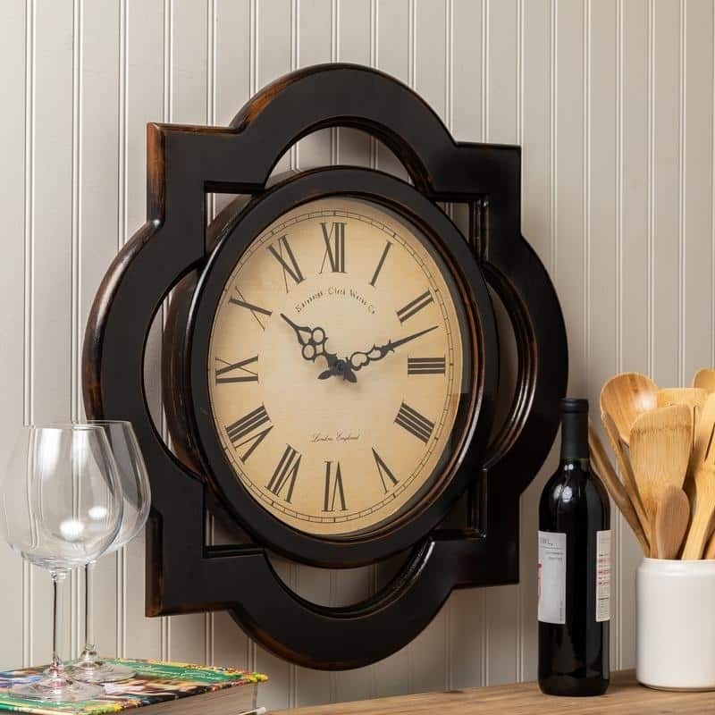 Oversized 23.5" Diameter Wood Wall Clock