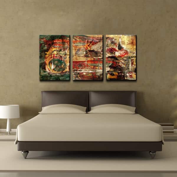 Ready2HangArt 'Abstract' Oversized Canvas Wall Art (Set of 3) Bed