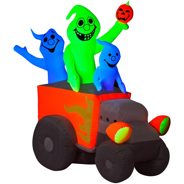Halloween Airblown Inflatable Neon Hot Rod Ghosts   15703776