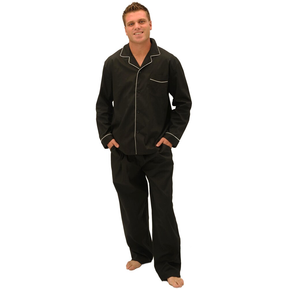 Del Rossa Men's Soft Woven Cotton Pajama Set - Free Shipping On ...