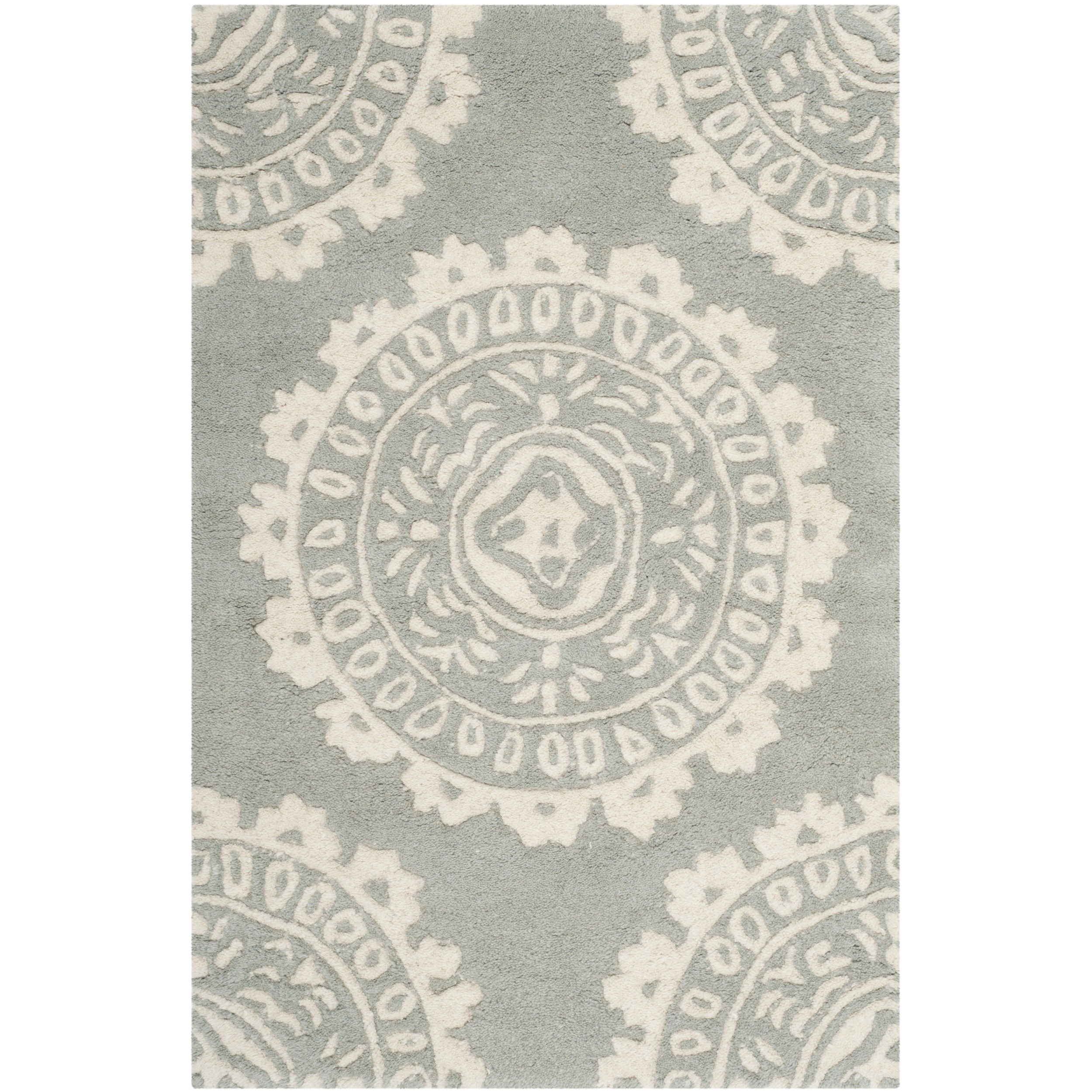 Safavieh Handmade Bella Grey/ Ivory Wool Rug (26 X 4)