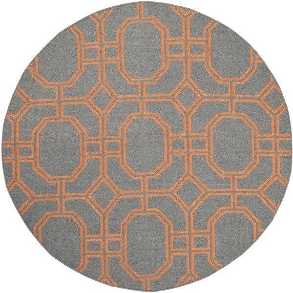 Shop Safavieh Handwoven Moroccan Reversible Dhurrie Blue/ Orange Wool Rug 6' Round Free