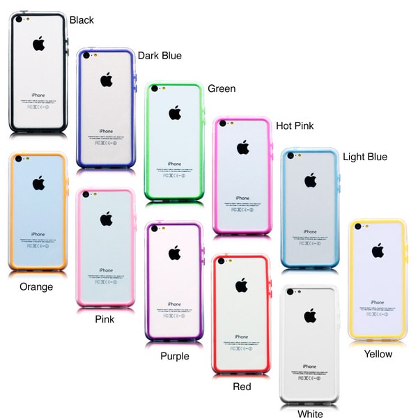 Gearonic TPU Frame Bumper Skin Case Cover with Buttons for iPhone 5C