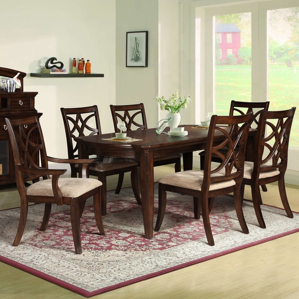 Solana 7 piece Brown Finish Dining Set Dining Sets