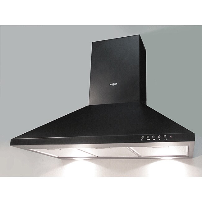 NT AIR Stainless Steel Black Glass 24-inch Range Hood - Bed Bath & Beyond -  7719501