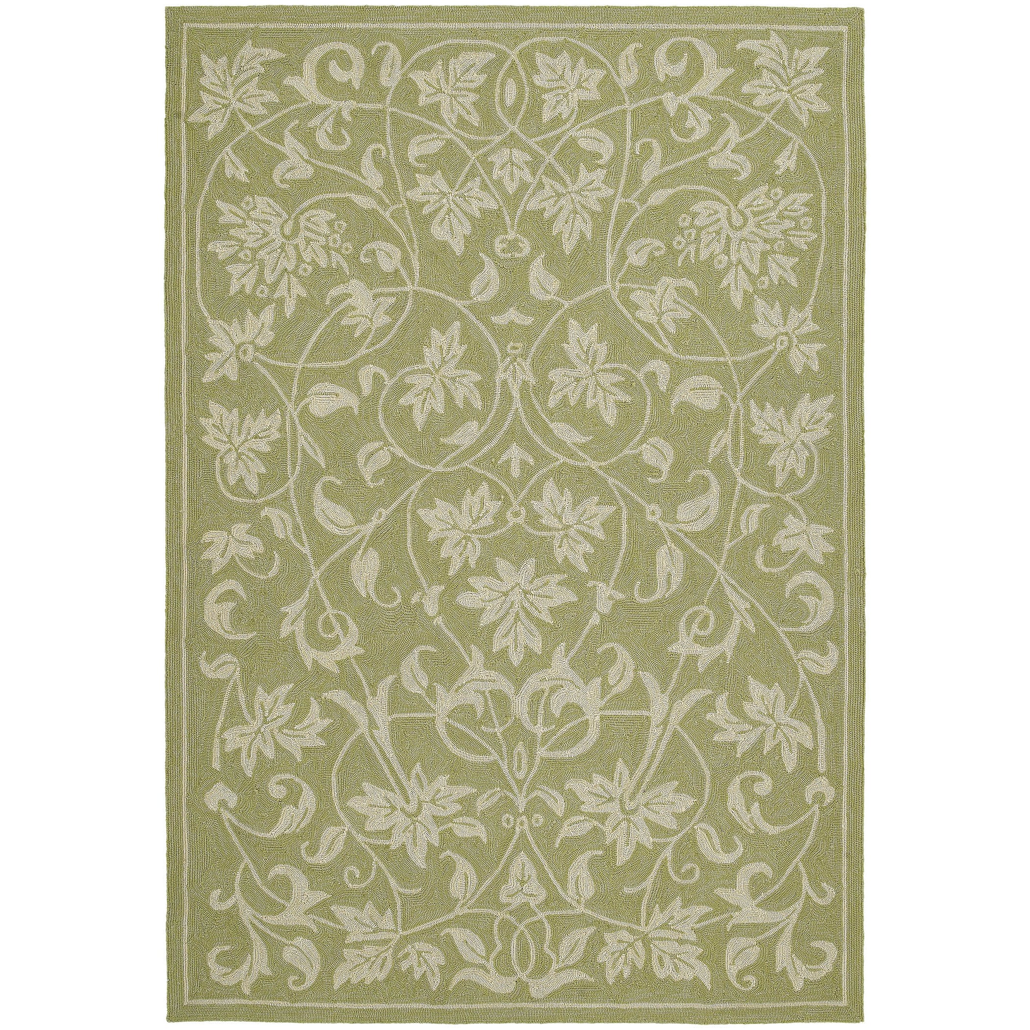 Fiesta Avocado Indoor/ Outdoor Scroll Rug (50 X 76)