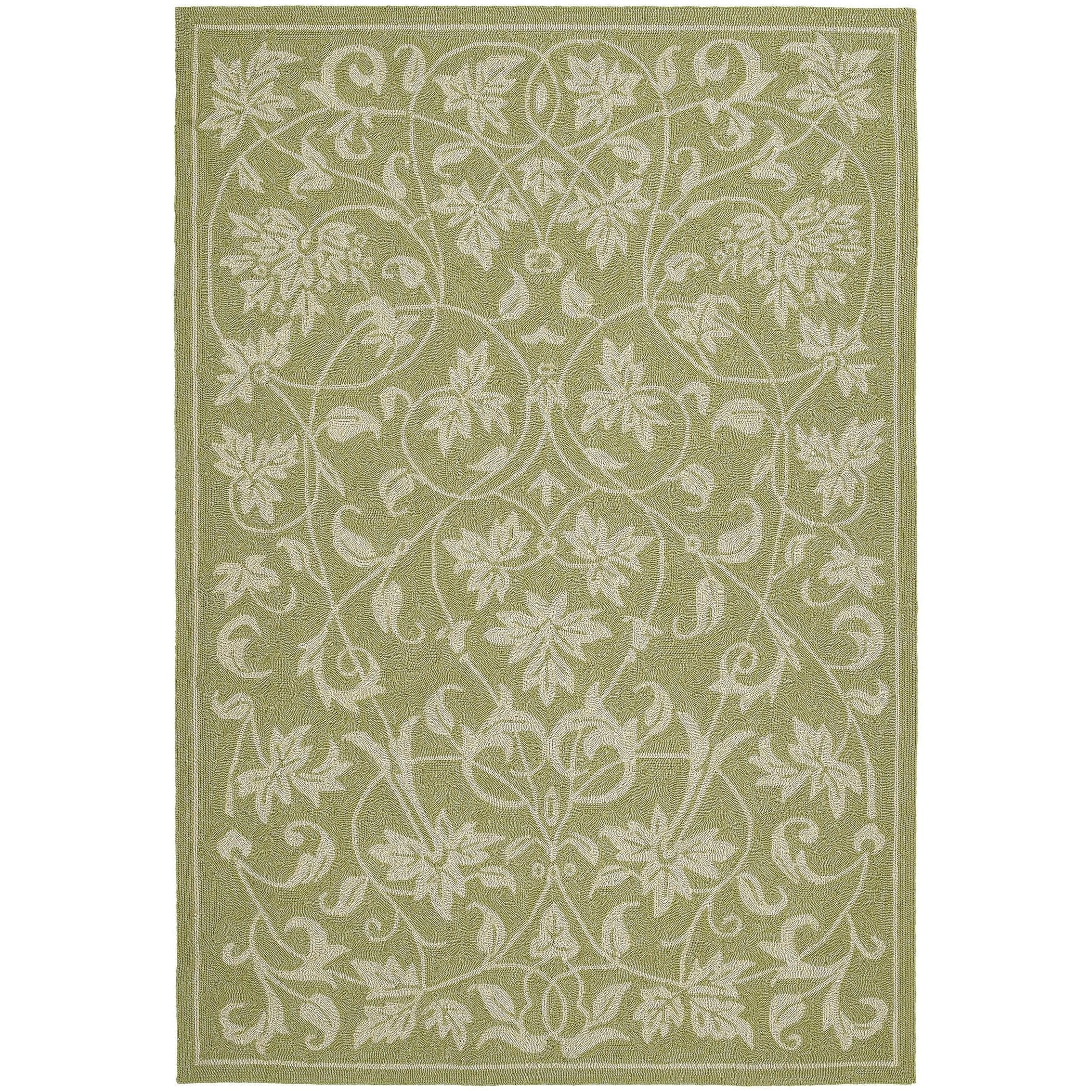 Fiesta Avocado Indoor/ Outdoor Scroll Rug (30 X 50)