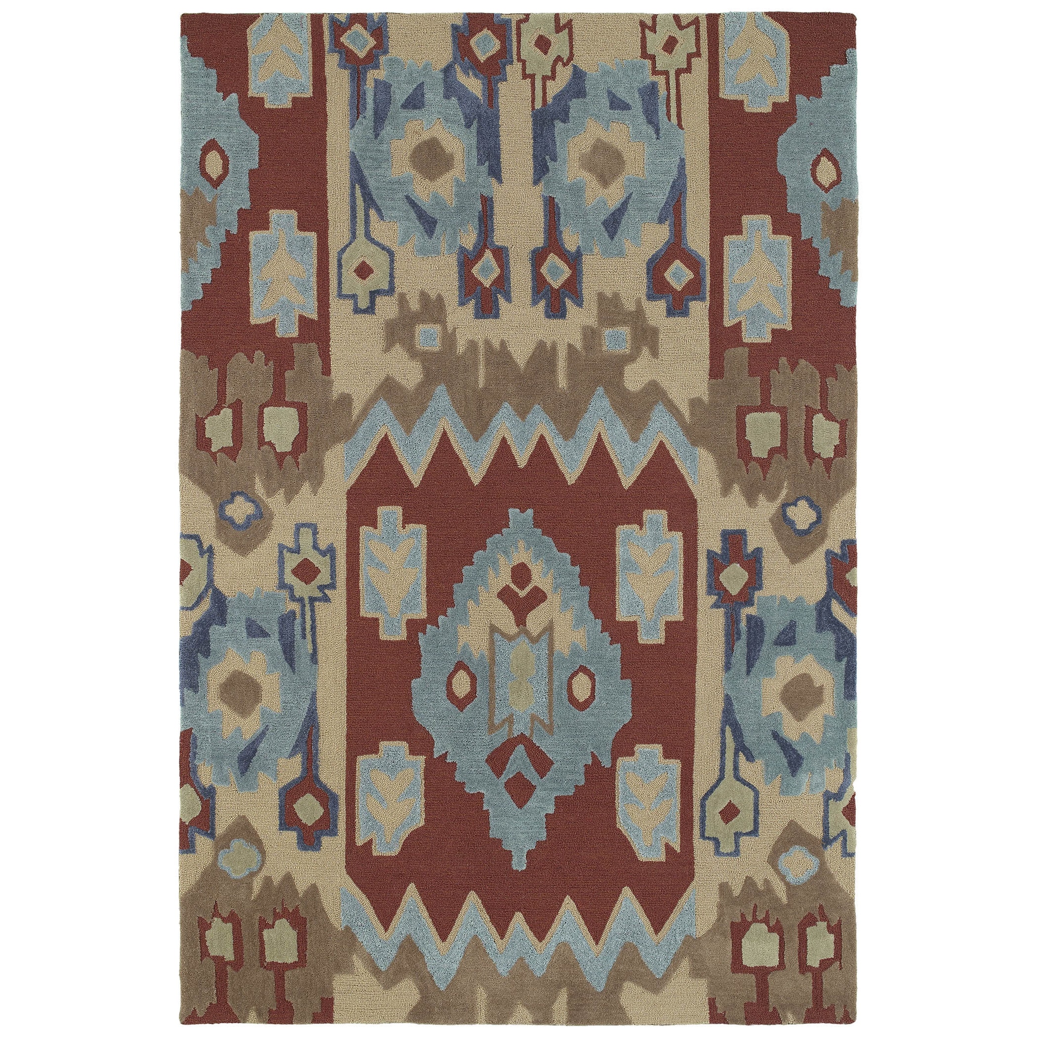 Brookside Tribal Red Polyester Rug (76 X 90)