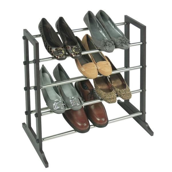 Shop Richards Homewares Mahogany 4 Tier Expandable Shoe Rack Overstock 8407288