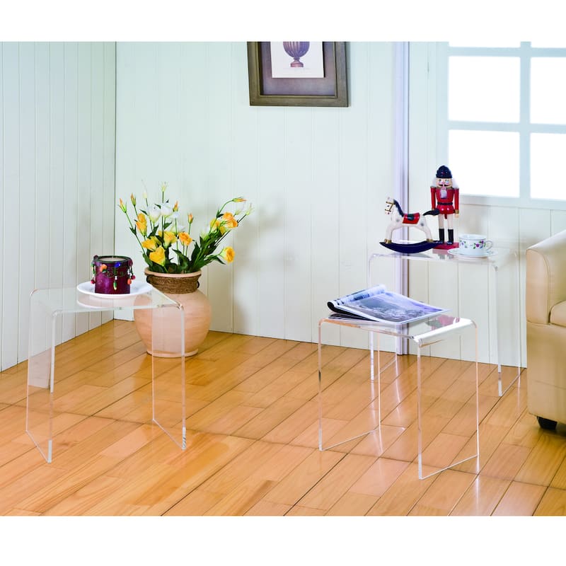 Clear Acrylic Nesting Tables (Set of 3)