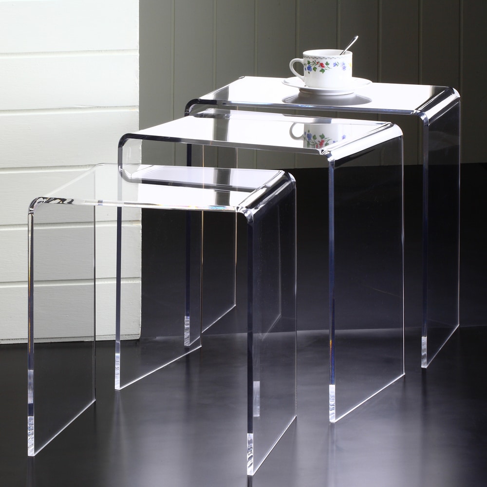 FHT Clear Acrylic Nesting Tables (Set of 3) (Nesting Tables)