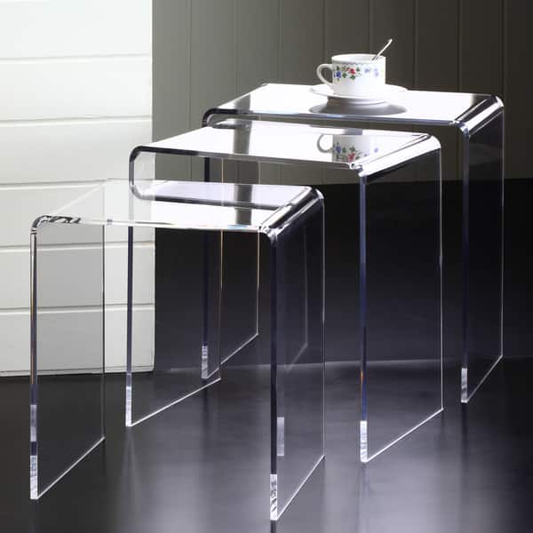 Shop Clear Acrylic Nesting Tables Set Of 3 On Sale Overstock