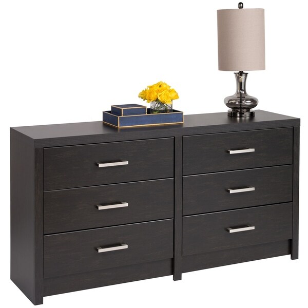 Washed Black Hudson 6Drawer Dresser Free Shipping Today Overstock