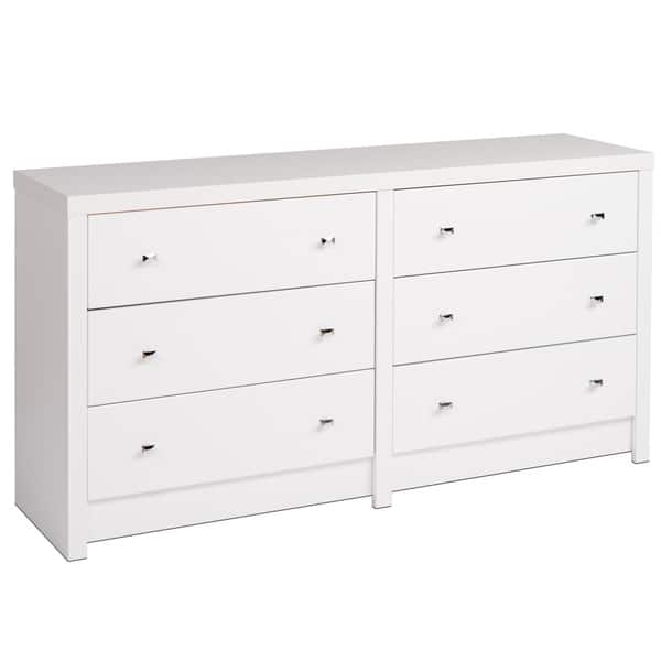 Shop Pure White Nolita 6 Drawer Dresser Overstock 8407373