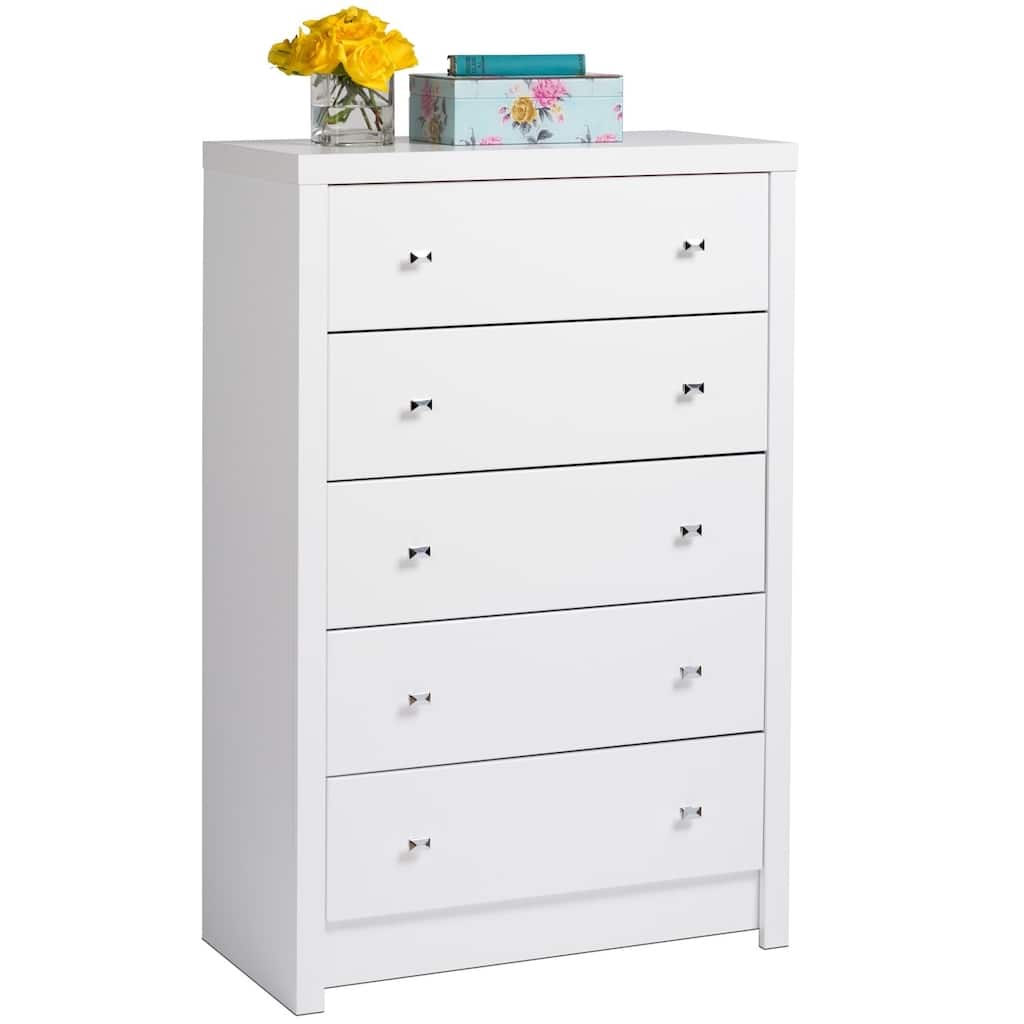 Prepac Calla 5 Drawer Dresser for Bedroom, Chest of Drawers, Bedroom Furniture, Clothes Storage and Organizer