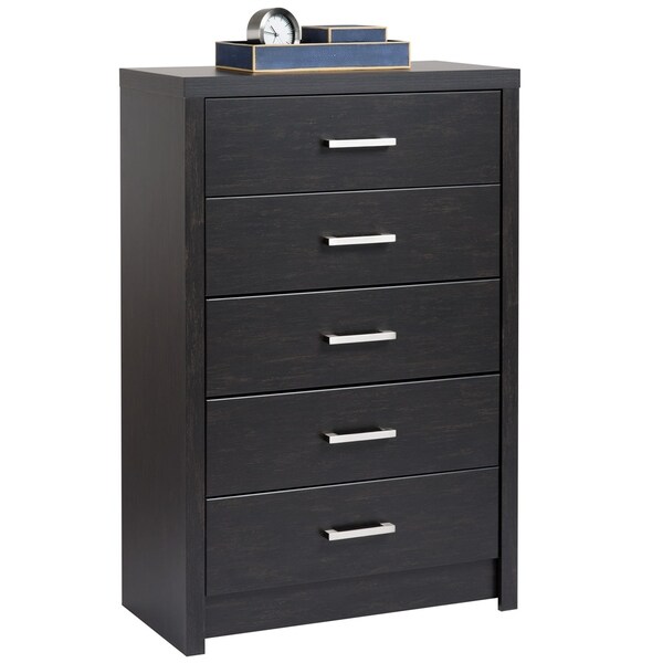 Shop Washed Black Hudson 5-drawer Chest - Free Shipping Today ...