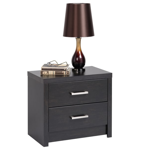 Washed Black Hudson 2 drawer Nightstand   15707505  