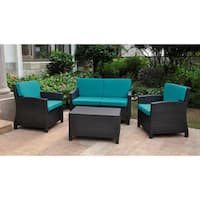 International Caravan Lisbon 4-Piece Patio Conversation Set with Cushions