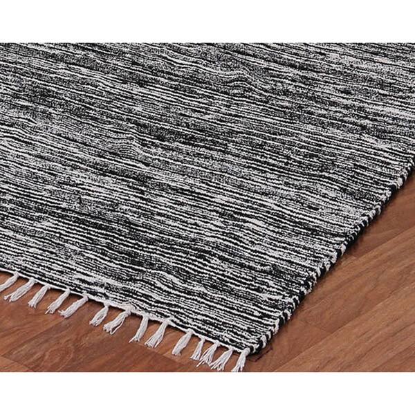 Black Complex Chenille Flat Weave Cotton Rug Bed Bath & Beyond 10515209