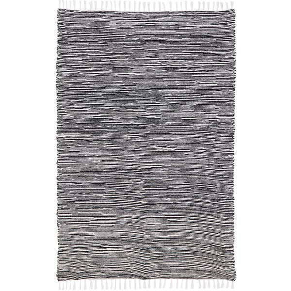 Black Reversible Chenille 8 x 10 Flat Weave Rug - 8' x 10'
