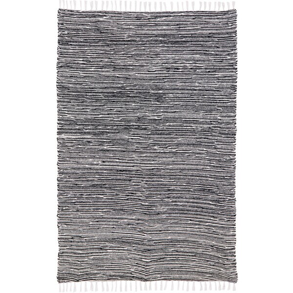Black Reversible Chenille 8 x 10 Flat Weave Rug - 8' x 10'