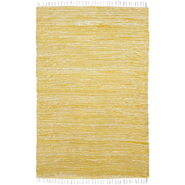 Yellow Reversible Chenille Flat Weave Rug - 8' x 10'