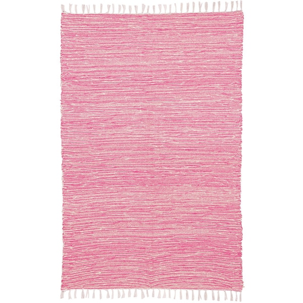 Pink Reversible Chenille Flat Weave Rug (8 x 10)