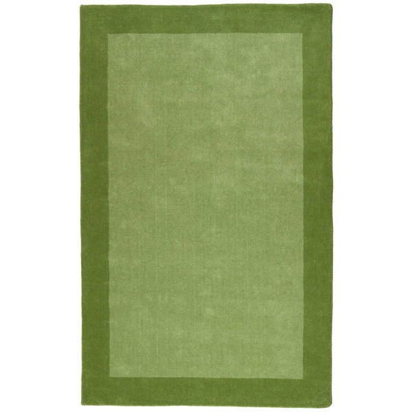 Green Border Pulse Hand Tufted Wool Rug - 5' x 8'