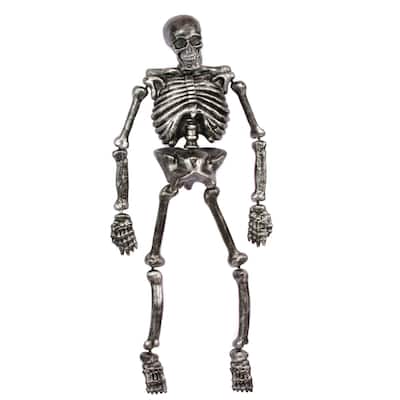 5-foot Silver Metallic finish Halloween Hanging Skeleton