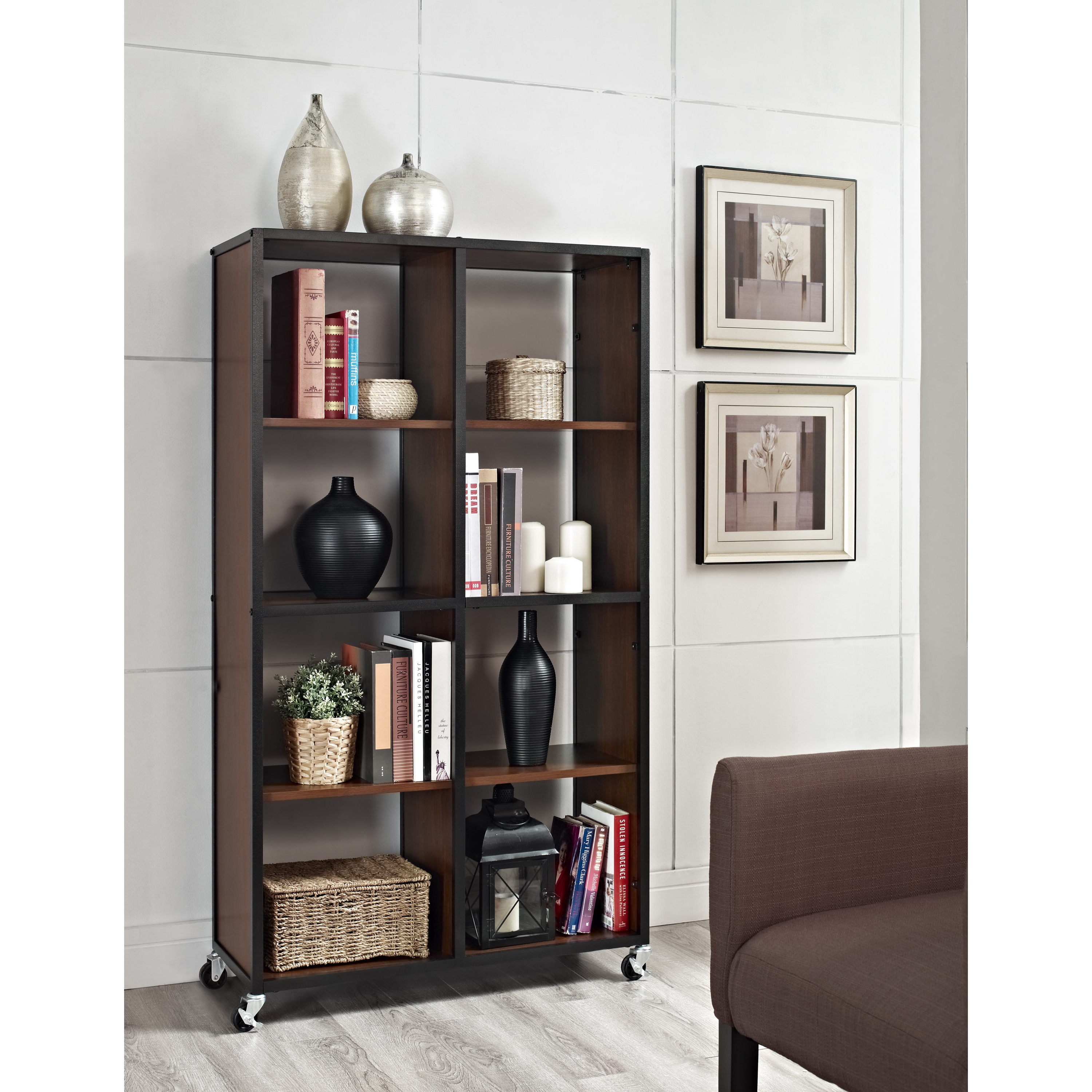 Mason Ridge Mobile Bookcase And Room Divider