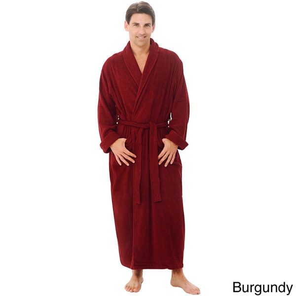 Del Rossa Men's Full Length Shawl Collar Terry Cotton Bath Robe ...